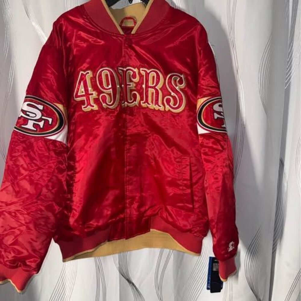 Starter San Francisco 49ers Satin Bomber Jacket - Size XL